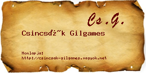 Csincsák Gilgames névjegykártya
